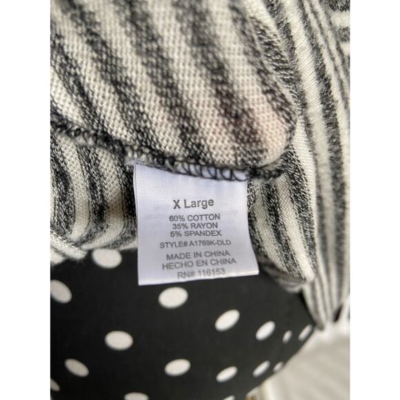 Poof Girl Hoodie Size XL‎ Gray White Stripe Striped Fuzzy Extra Large - Picture 7 of 7